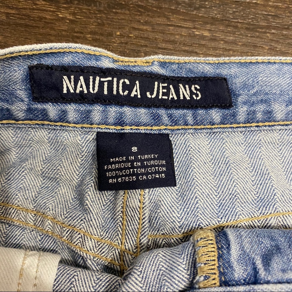 Nautica Vintage 1990s High waist Denim Jean Skirt - Picture 4 of 10